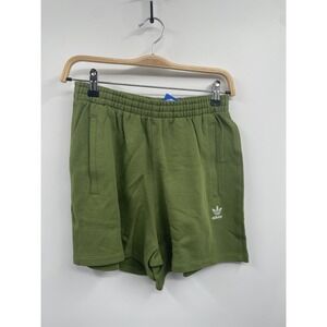 Adidas Essentials Shorts Women's Small Tech Olive French Terry Trefoil Logo NWT